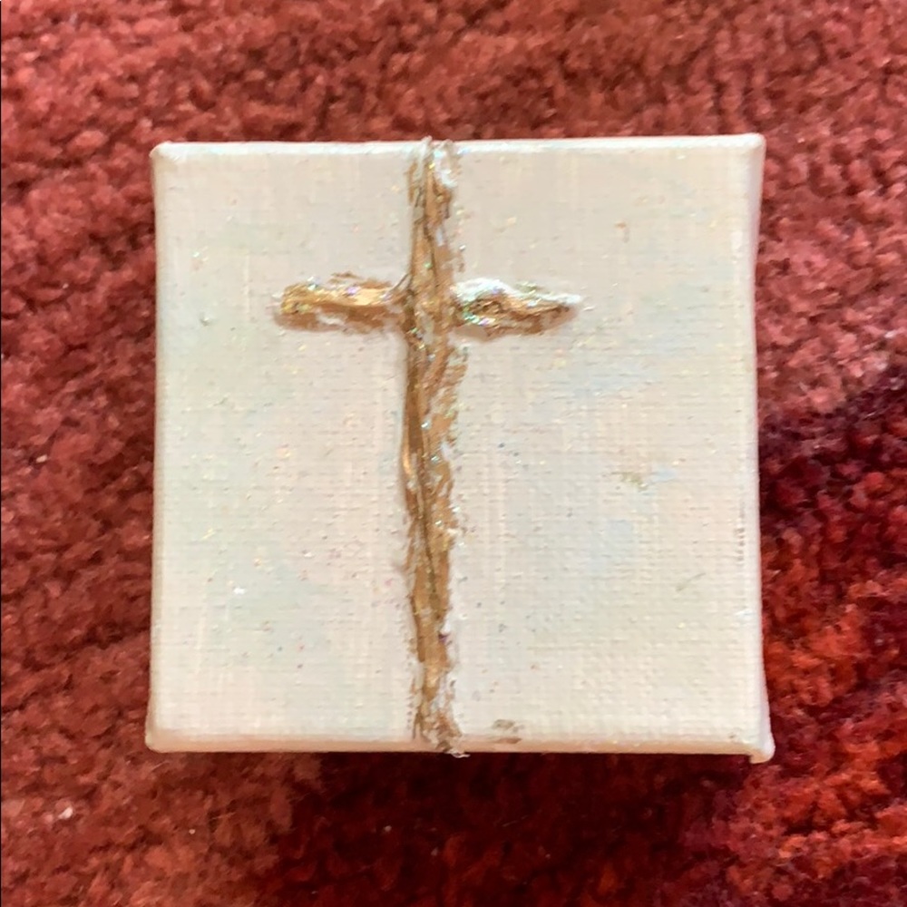 Cross Art Gold Leaf Wood - Picture 2 of 4